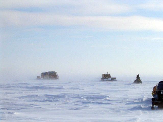 Hudson Bay CAT Train in Blizzard Hudson Bay CAT Train in Blizzard