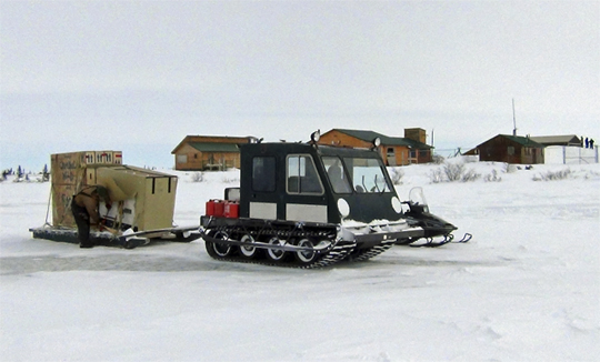 Cat Train arrives at Dymond Lake Lodge Cat Train arrives at Dymond Lake Lodge