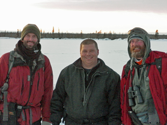 Nolan Booth (Center) with Polar Bear Guides Steve Schellenberg (Left) and Terry Elliot (Right)) Nolan Booth (Center) with Polar Bear Guides Steve Schellenberg (Left) and Terry Elliot (Right))