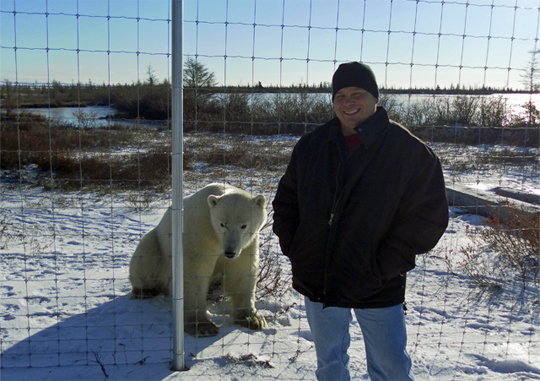 Nolan Booth with Polar Bear at Dymond Lake Lodge Nolan Booth with Polar Bear at Dymond Lake Lodge