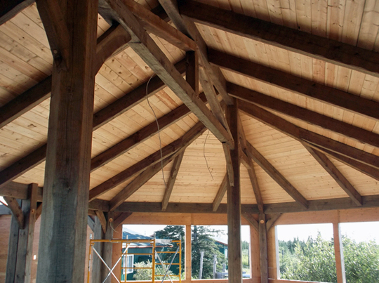 Nice ceiling on the new timber frame at Nanuk Polar Bear Lodge! Nice ceiling on that new timber frame!
