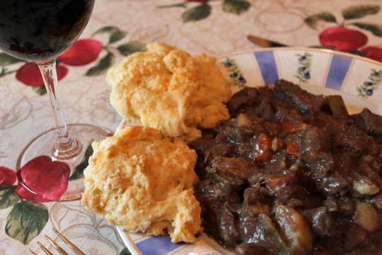 Goose Stew with Cheese Biscuits Recipe from Blueberries & Polar Bears Cookbook Series Goose Stew with Cheese Biscuits
