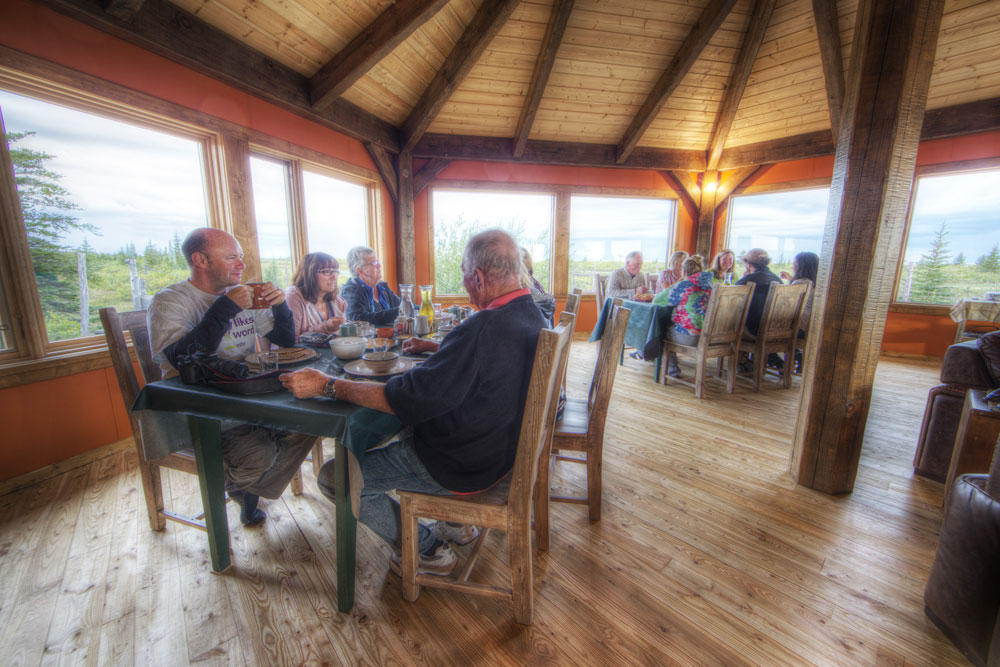 Dining room at Nanuk Polar Bear Lodge.
