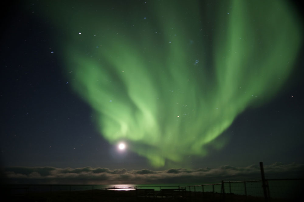 Northern lights over Seal River Lodge.